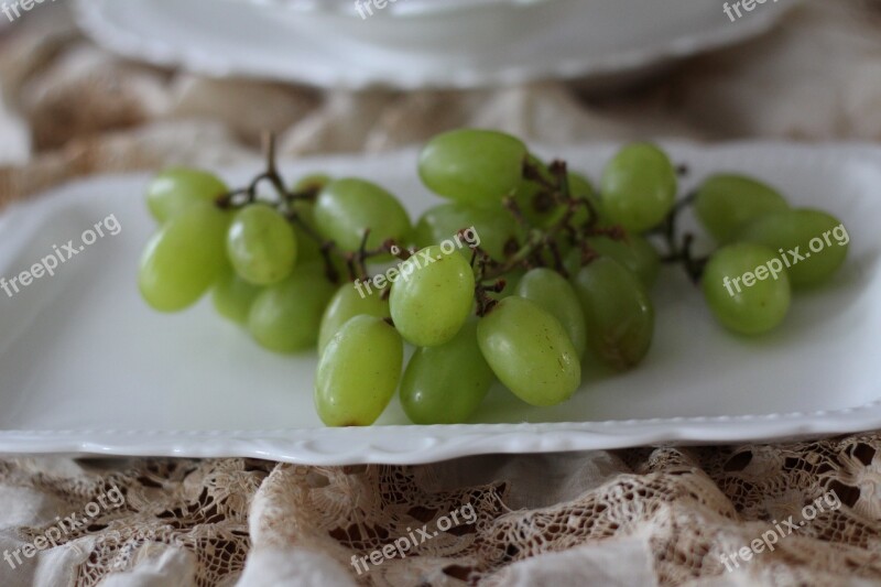 Grapes Fruit Green Close-up Green Fruit