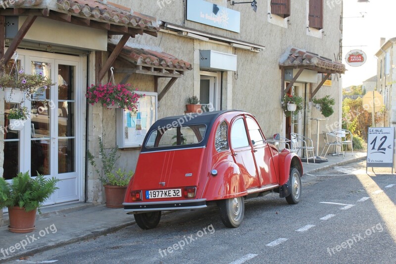 Citroën 2cv Car France Red Transportation