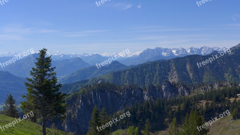 High Mountains Alpine Panorama Good View Blautöne