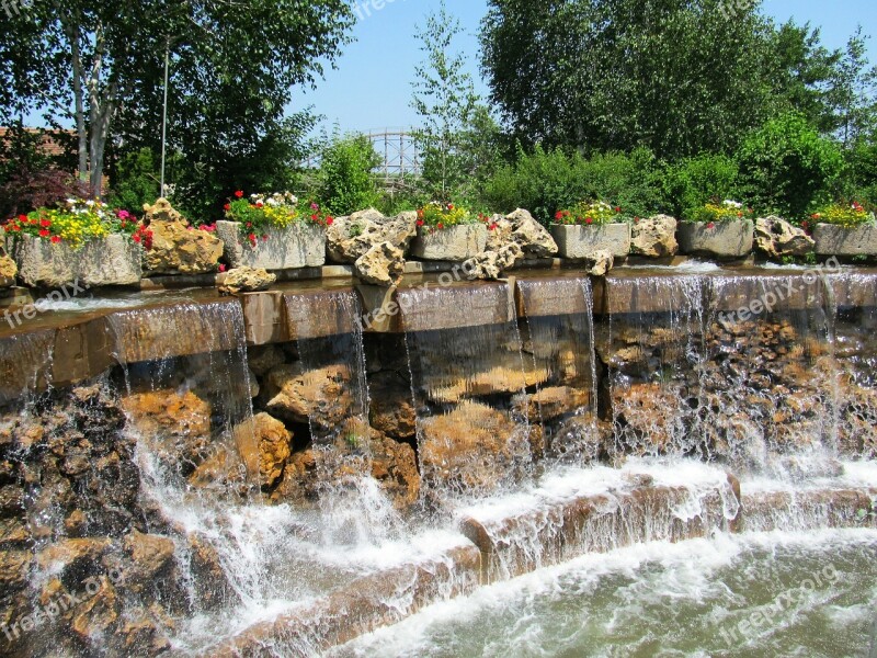 Waterfall Erlebnispark Flowers Water Garden