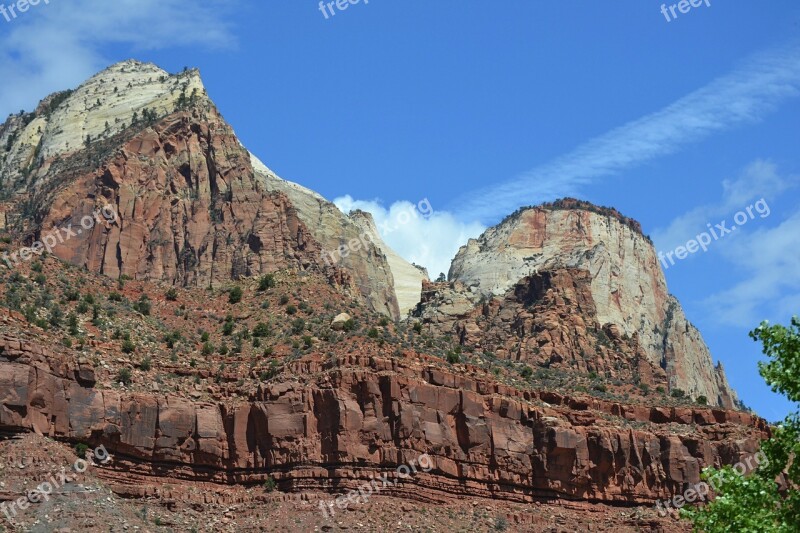 Zion Zion National Park Canyons Usa Rocks