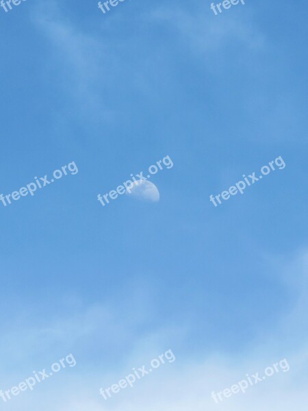 Moon Day Sky Clouds Free Photos