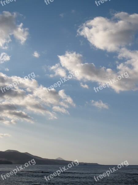 Beach Sky Blue Clouds Sea