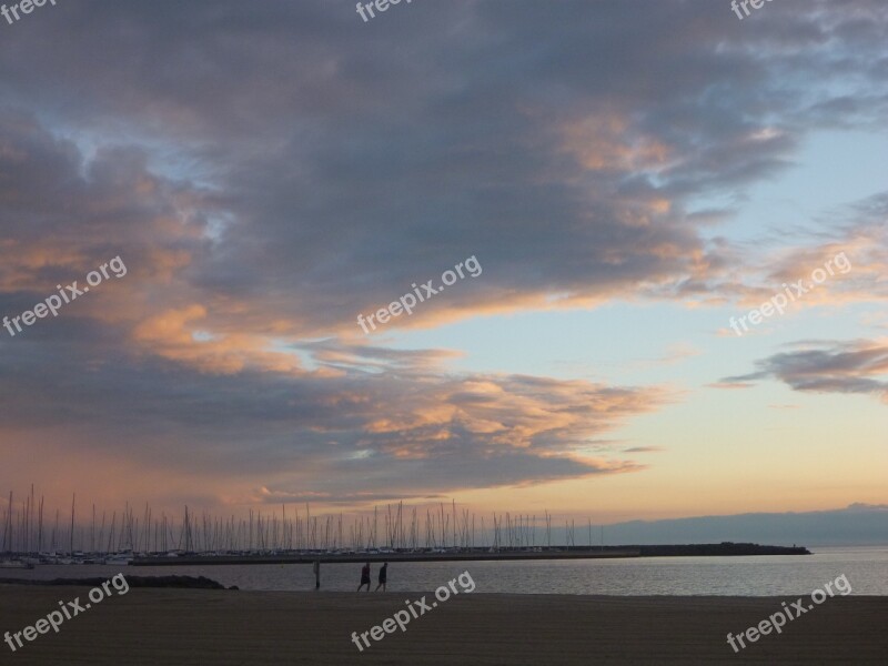 Tranquil Sunset Pink Mauve Blue Colorful