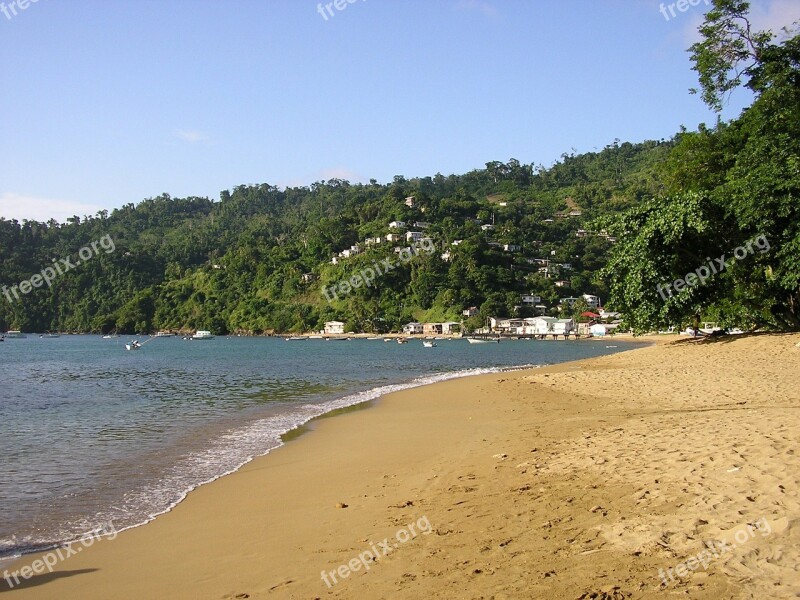 Tobago Country Sand Beach Mountain