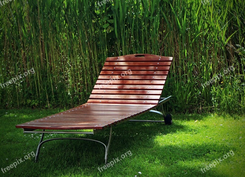 Garden Bed Sun Lounger Wood Lying Liège Rest