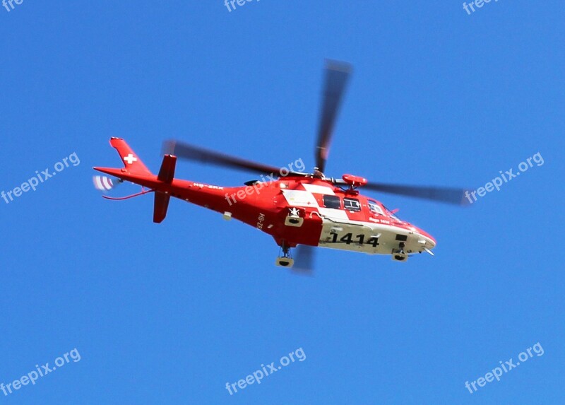 Rescue Helicopter Helicopter Rescue Flight Monitors Switzerland Free Photos