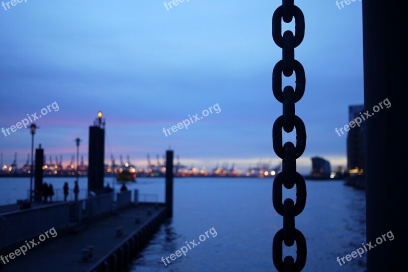 Hamburg Port Elbe Evening Chain