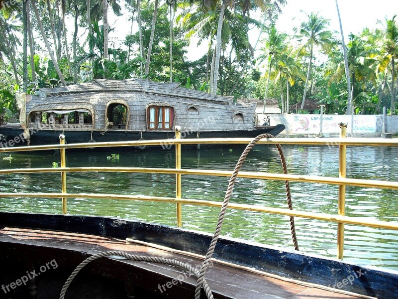 Backwaters Kerala India River Houseboat