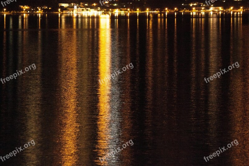 Garda Lake Night Lighting Romantic