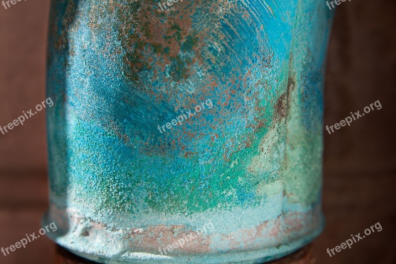 Gutter Old Weathered Paint Turquoise