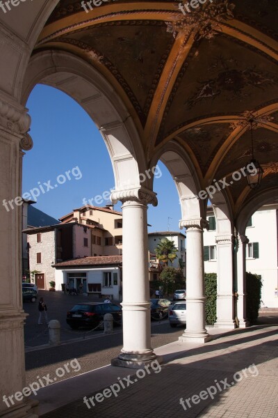 Loggia Villa Architecture Italy Cover Painting