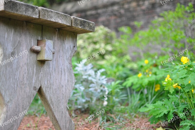 Wooden Bench Seat Garden Outdoors Free Photos