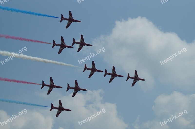 The Red Arrows Royal Air Force Raf Waddington Flight Formation Formation Flight