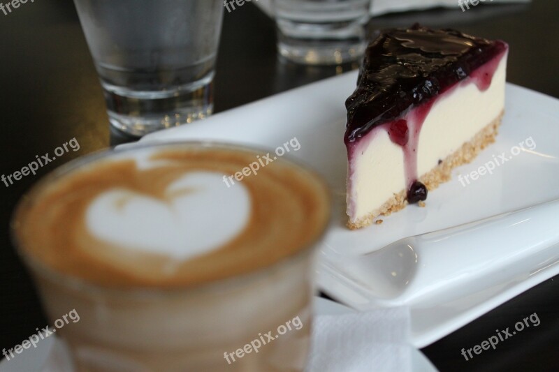 Cake Coffee Latte Macchiato Food Beverages