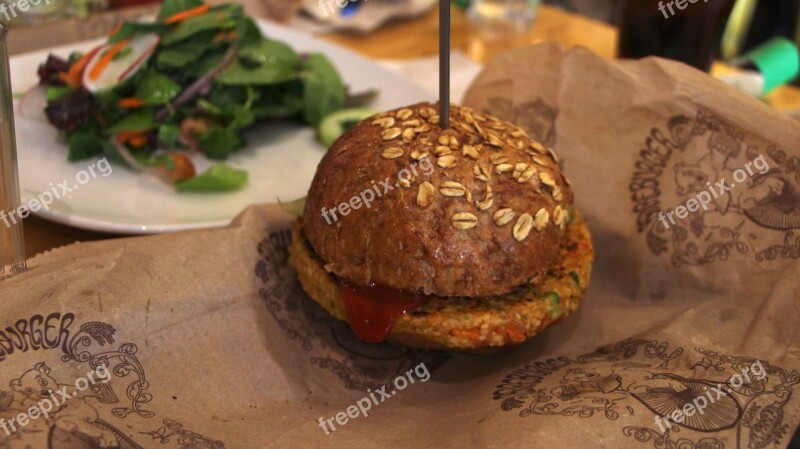 Burger Veggie Salad Free Photos