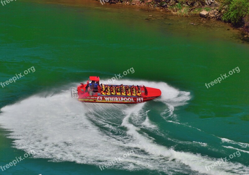 Jet Boat Reverse Turn Niagara River Speedy Action Tourist Attraction