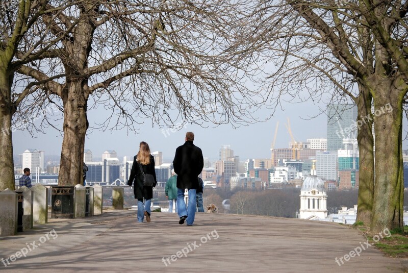 Greenwich Urban People Skyline London