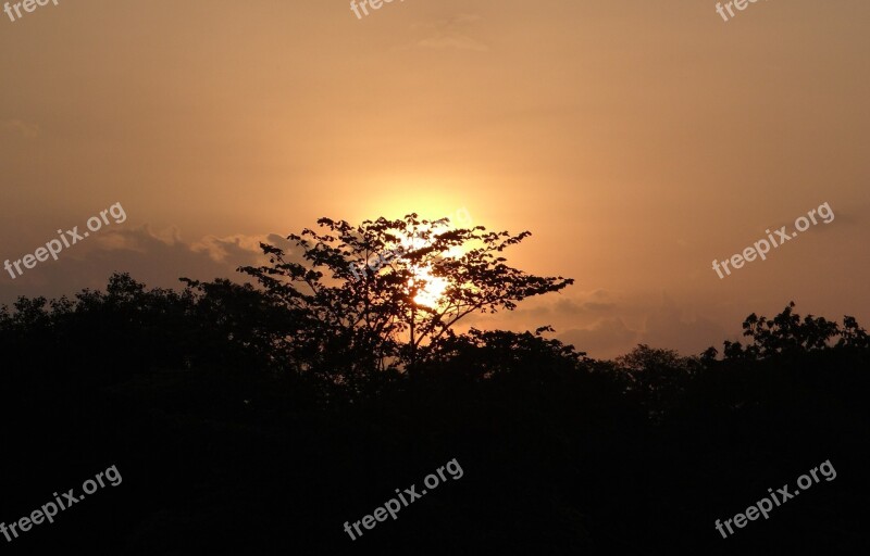 Sunset Setting Sun Sky India Free Photos