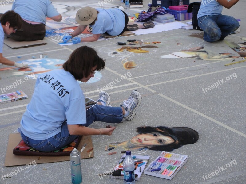 Artist Chalk Sidewalk Orlando Florida