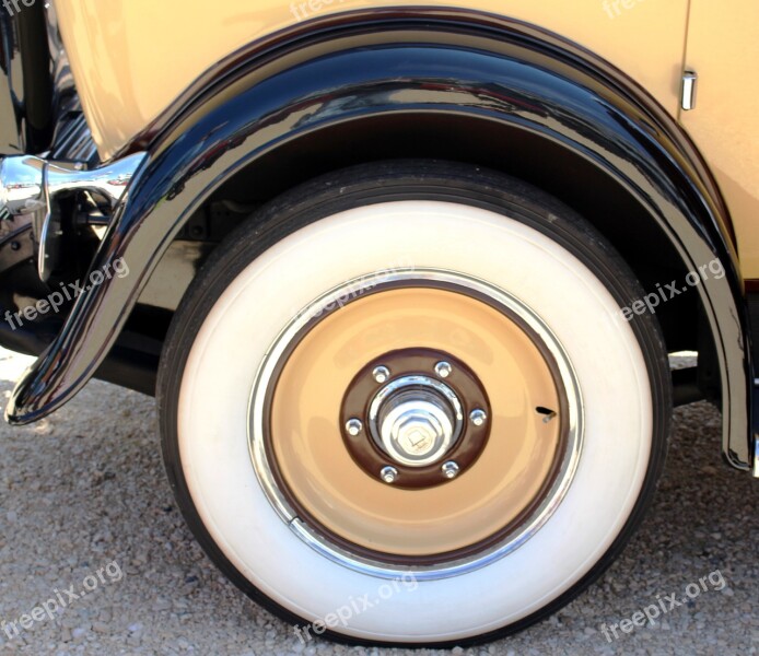 Auto Oldtimer Cadillac Wheel White Wall Tires