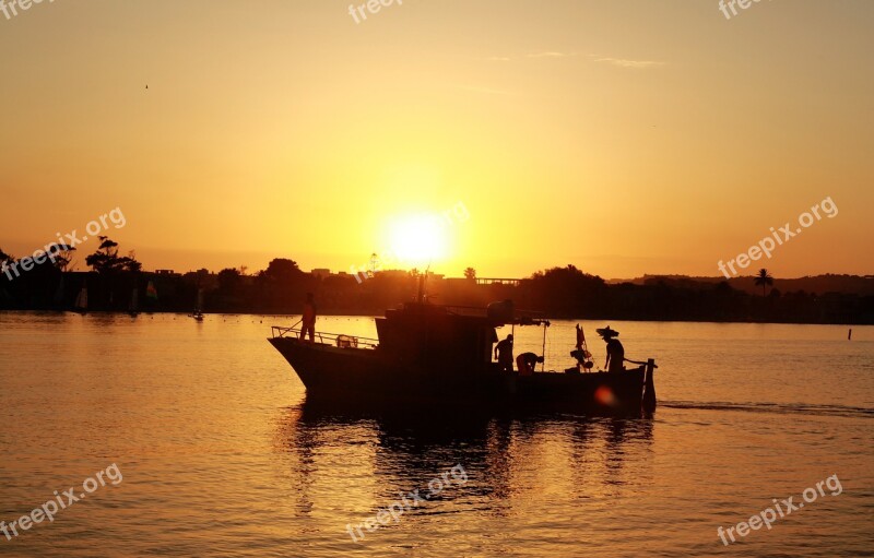 Boat Backlight Water Sea Mediterranean