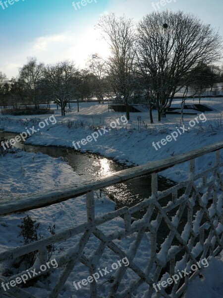 Snow River Winter Nature Landscape