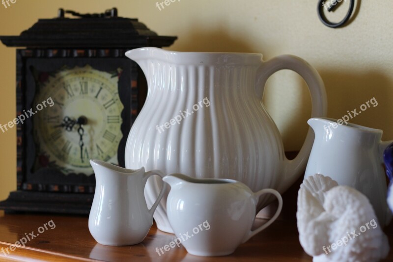 White Pottery Vase Pitchers Pitcher