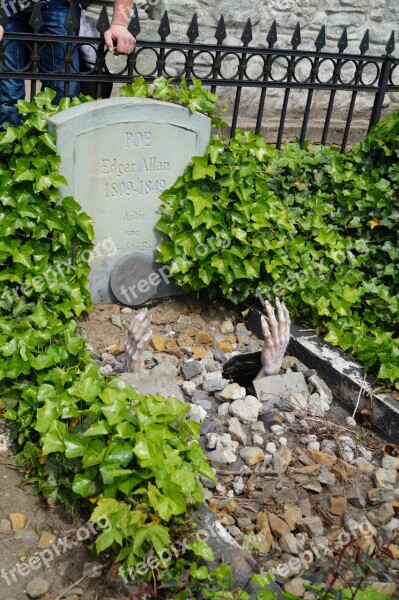 Edgar Allan Poe Grave Hand Tomb Dead