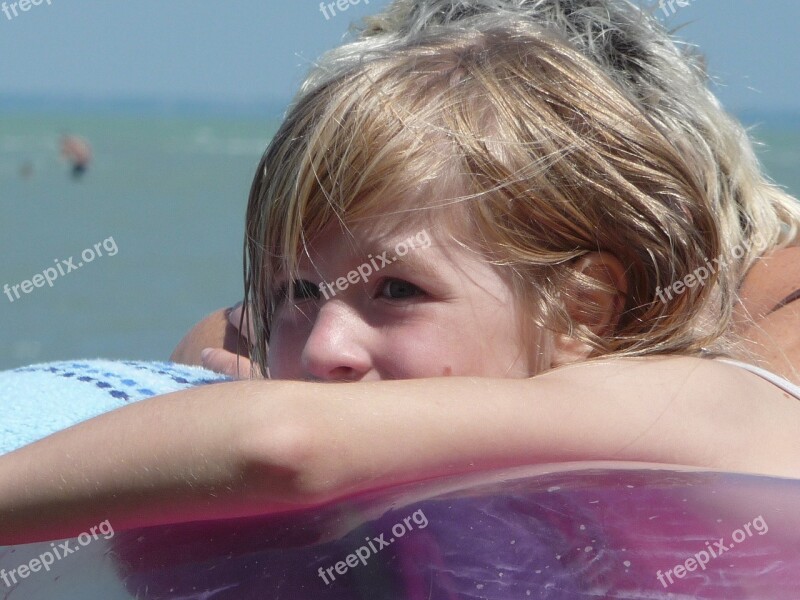 Swim Girl Hair Sun Wet