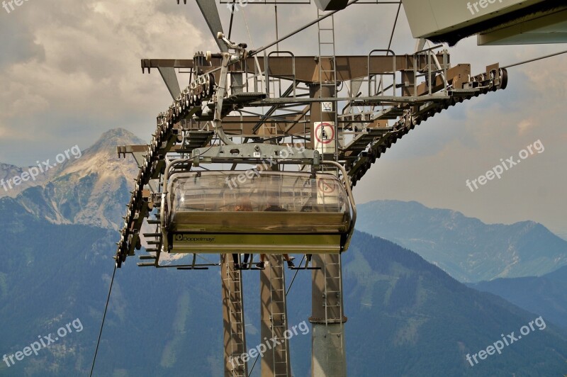 Cableway Exit Mountain Alpine Alps