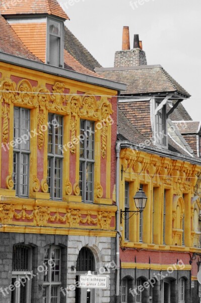 Lille City Old Lille Street Architecture