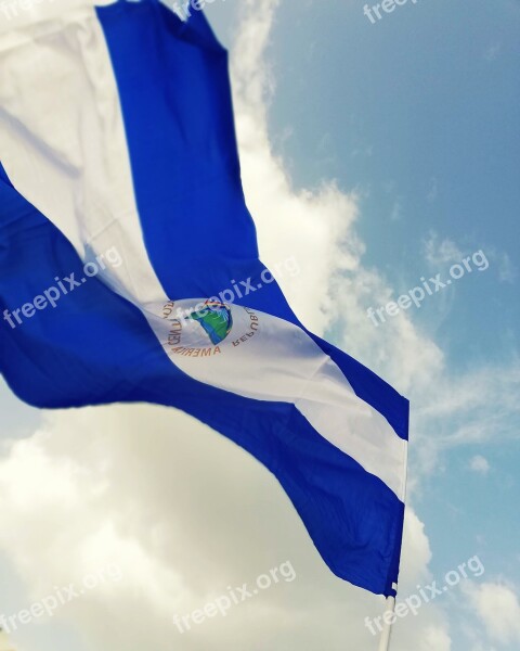 Flag Nicaragua Country Nation Home