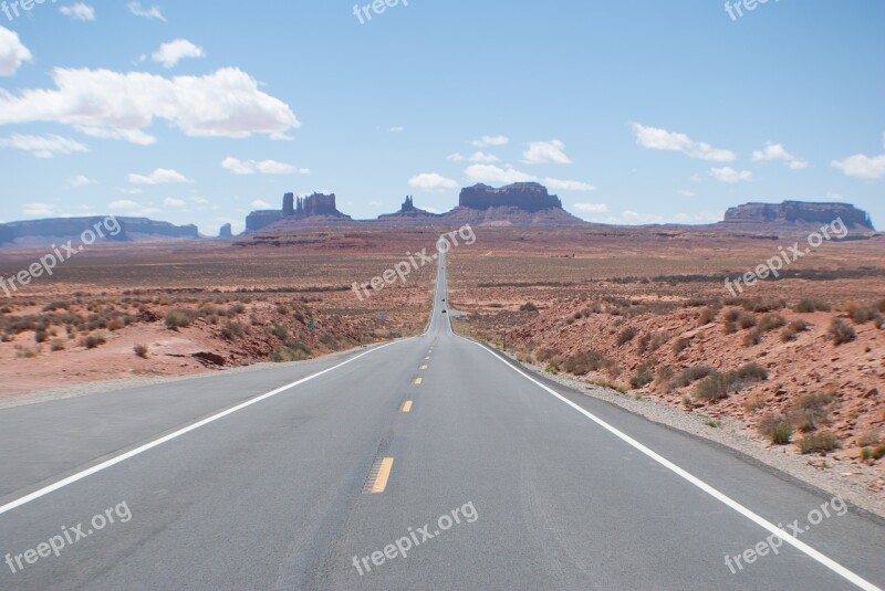 Landscape Desert Highway Forrest Gump Point Arizona