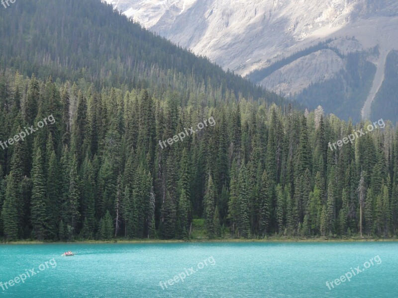 Lake Emerald Landscape Canada Forest