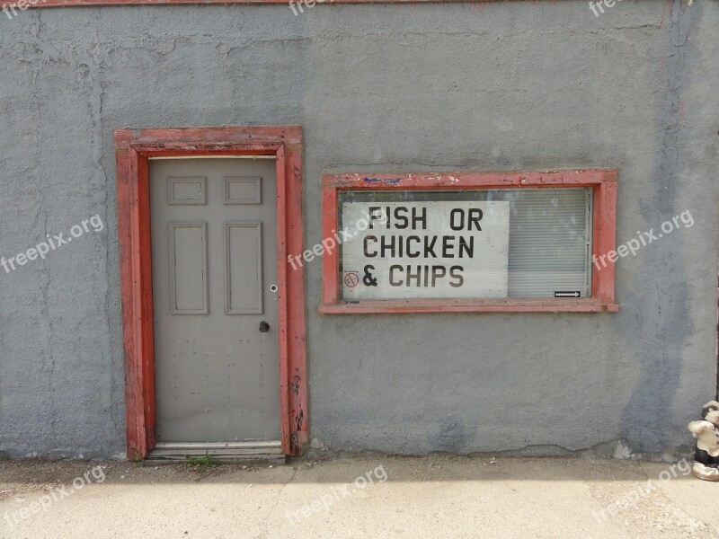 Fish Chicken Ships Sign Restaurant