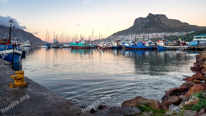 Hout Bay Harbour Boats Sea Water Harbor