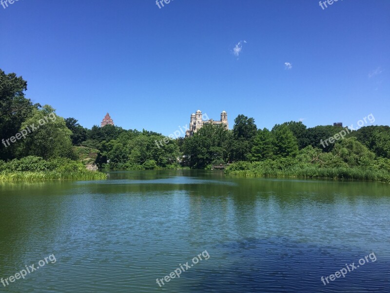 Central Park New York Scene Park Lake