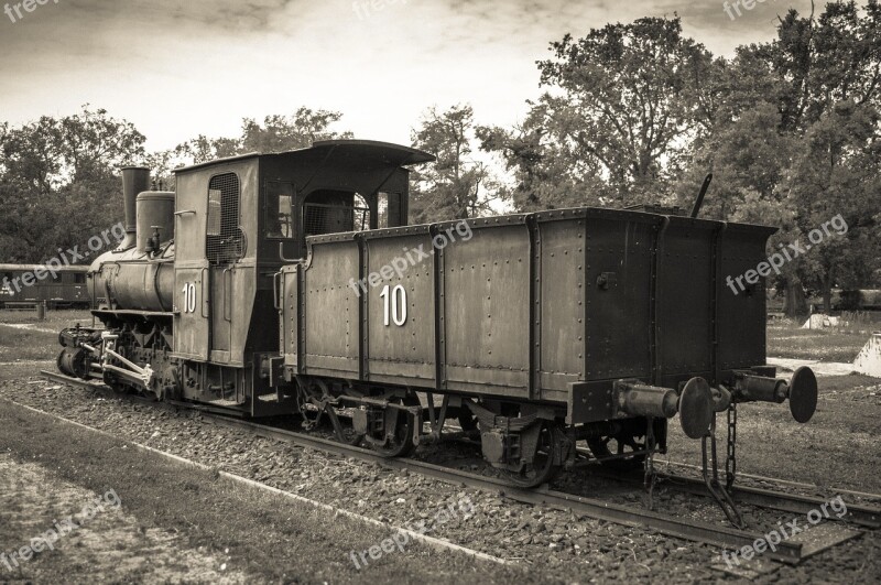 Train Museum Black White Locomotive