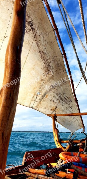 Sail Dhow Water Traditional Boat