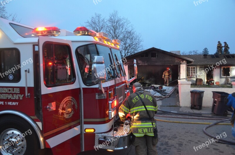 Fire House Fire Engine Firefighter Free Photos