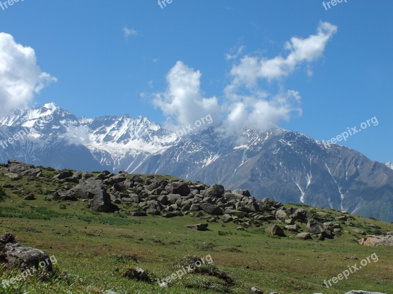 Mountains Nature Clouds Hiking Snow