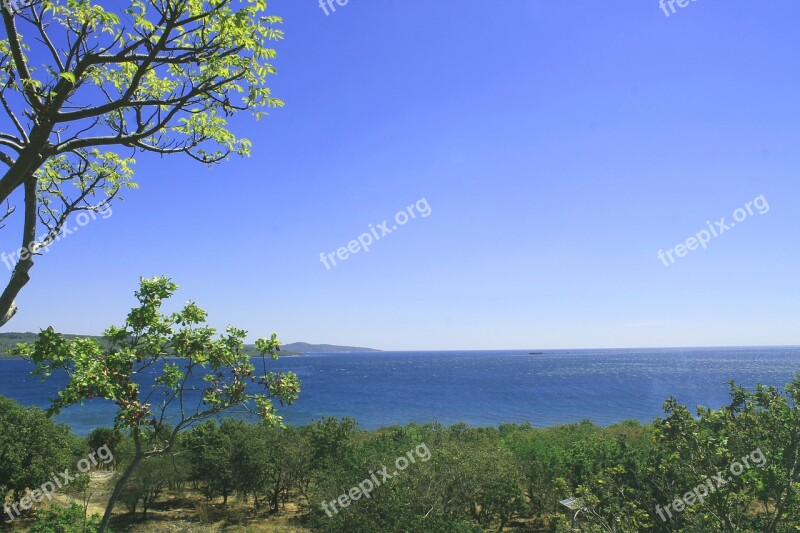 Blue The Sky Cloud The Sea Nature