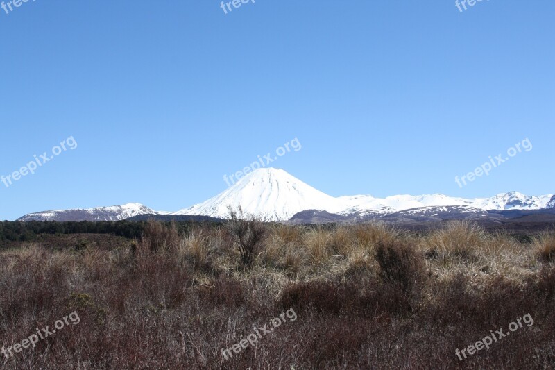 Volcano White Snow-new Zealand Tongariro Landscape