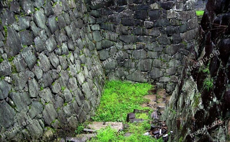 Trap Rock Stone Wall Wall Moss