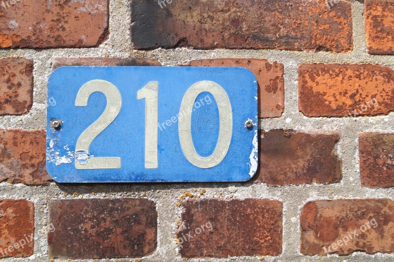 House Number Number Shield 210 Wall