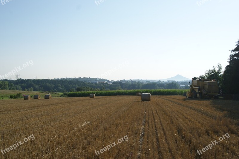 Landscape Bauer Farmer Combine Harvester Agriculture