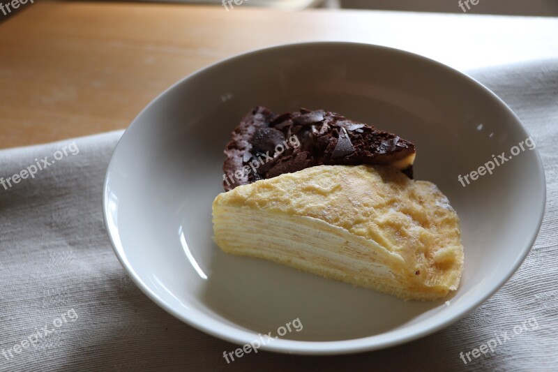 Cake Mille-feuille Chocolate Cake Fork Choco