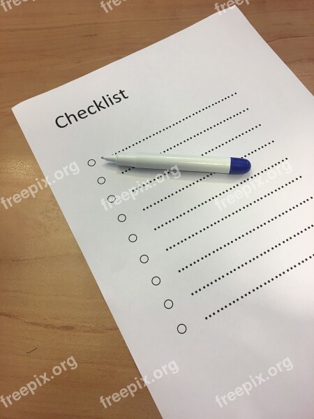 Checklist Check List Pen Check List With Pen