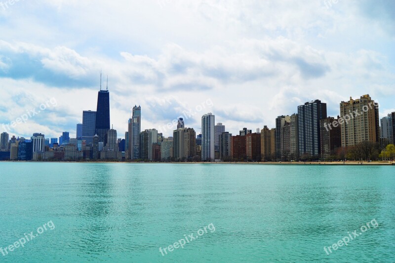 Chicago Michigan Lake Downtown City Illinois